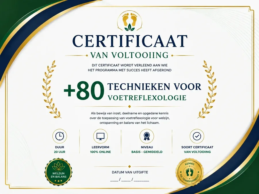 Certificaat van Voltooiing +80 Voetreflexologietechnieken